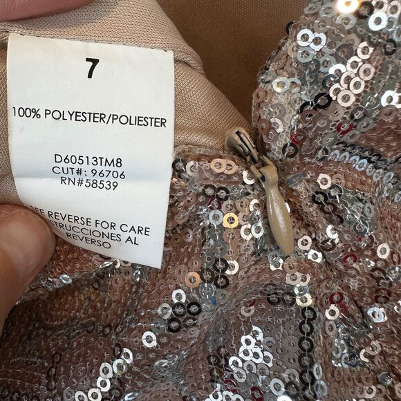 Speechless Black Gold Sequin Short Dress Juniors Size 7 V Neck - Picture 5 of 6